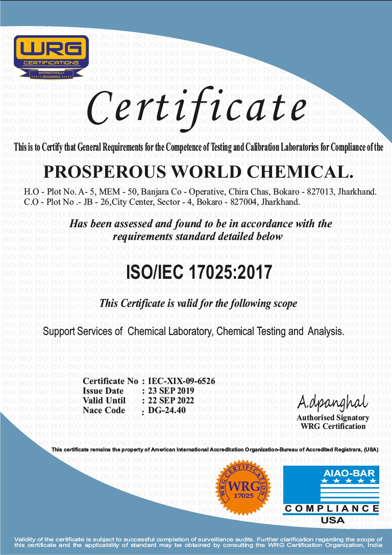 ISO/IEC 17025:2017 Certified